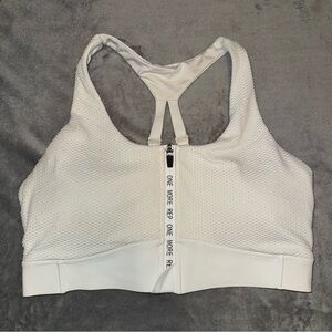 Zyia Active All Star Sports Bra Front Zip White Size Medium